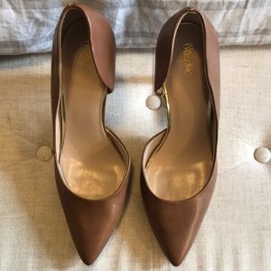Tan high heels